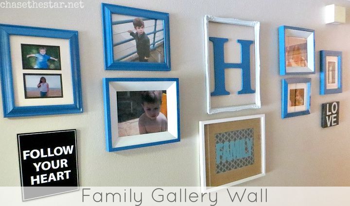 family picture gallery wall, home decor, Family Gallery Wall Paint the frames the same color for continuity