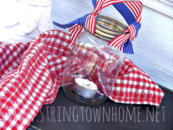 patriotic mason jar lantern, patriotic decor ideas, seasonal holiday d cor
