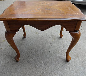 French Stenciled End Table Hometalk