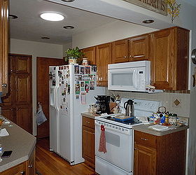 dining area, home decor, kitchen design, painting, another view of my galley kitchen with skylight