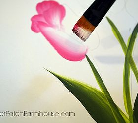 learn to paint tulips, crafts, painting, stroke by stroke