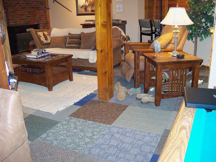 carpet squares in basement, basement ideas, flooring, home decor