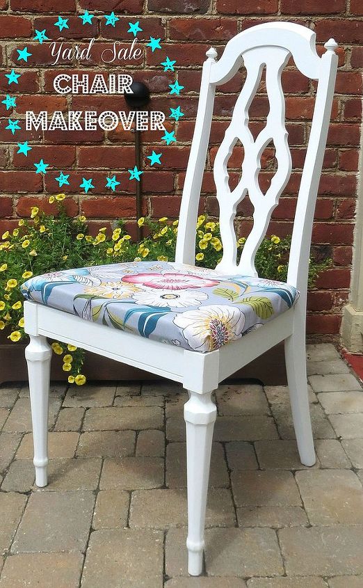 yard sale chair makeover, chalk paint, painted furniture, This is my first chalk paint project and I m so pleased with the end result