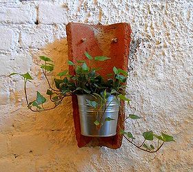 creative planters ideas for garden and balcony, curb appeal, flowers, gardening, repurposing upcycling, aluminum planter and roof tile in Serres