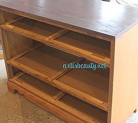 a kid ravaged dresser turned vintage school house style dresser, painted furniture, repurposing upcycling, the top getting a coat of CeCe Caldwells Virginia Chestnut