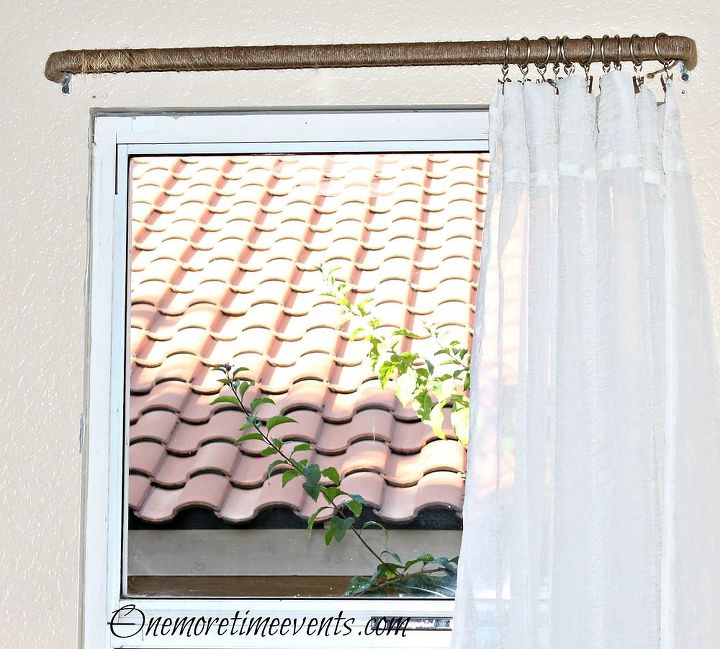 curtain rod dilemma dilemma solved with twine wrapped curtain rods, home decor, window treatments, windows