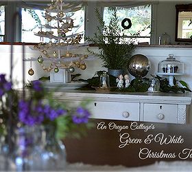 green white christmas decorations, seasonal holiday d cor, wreaths, A green and white Christmas
