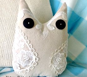 drop cloth owl pillow, crafts, Machine sewed it to a backing from the same pattern and fabric stuffed and I had the cutest little owl I have ever seen