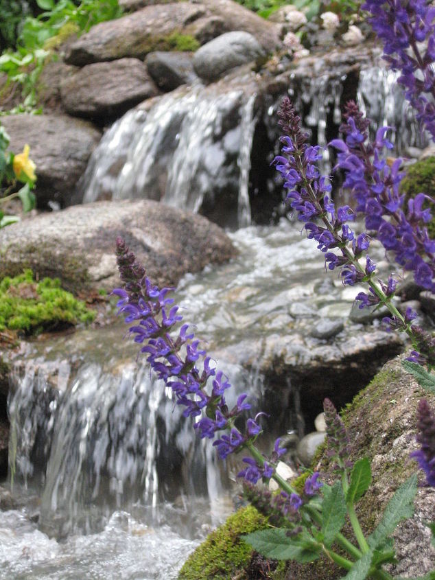 pondless waterfall backyard makeover nh, kitchen design, patio, ponds water features, After the Pondless Waterfall Backyard makeover NH