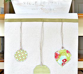 how to make a knock off of ballard designs hanging ornament table runner, christmas decorations, crafts, seasonal holiday decor
