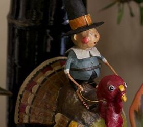 thanksgiving decor using a cast of characters part four, crafts, seasonal holiday decor, thanksgiving decorations, Pilgrim boy rides his turkey in my succulent garden