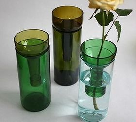 ideas on how to recycle wine bottles, Recycled Contemporary Vases made in bottle
