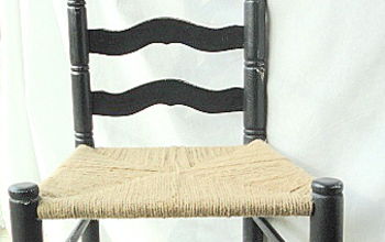 Decorative Distressed Chalkboard Chair With Hand-woven Seat