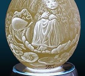my egg carving, crafts, Thumbelina Also an intaglio carving