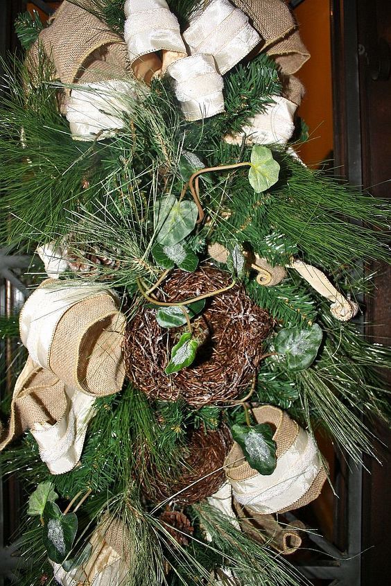 christmas cottage tour, seasonal holiday d cor, wreaths, This is the floral spray on our front door Made by Lisa Paul Designs