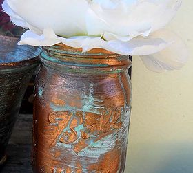 metal effects kit tutorial and giveaway, A mason jar in copper i made my own with the Metal Effects Kit
