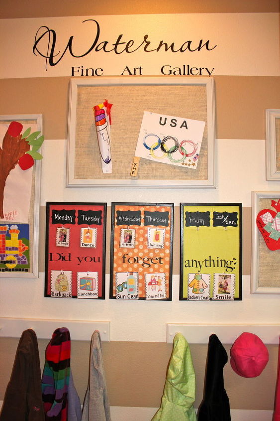 kids art gallery command center, cleaning tips, home decor, organizing, The frames serve as a place to display their masterpieces as well as any reminders for school etc