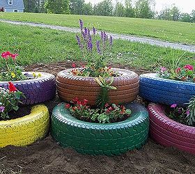 my flower tire garden, flowers, gardening, outdoor living