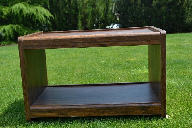 old tv stand turned outdoor coffee table with chalkboard top, outdoor furniture, outdoor living, painted furniture, repurposing upcycling, TV stand BEFORE