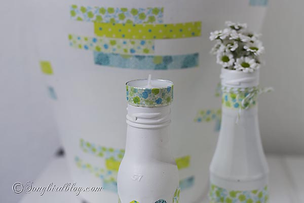 washi tape vases, crafts