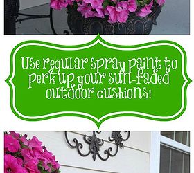 diy experiment use regular spray paint on outdoor cushions, outdoor furniture, outdoor living, painted furniture, reupholster