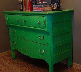 green vintage chalkpainted dresser, chalk paint, painted furniture