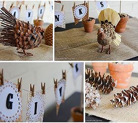 thanksgiving diy banner, crafts, seasonal holiday decor, thanksgiving decorations, A piece of cut burlap acts as a runner under the tabletop banner adding to the organic feel of the display