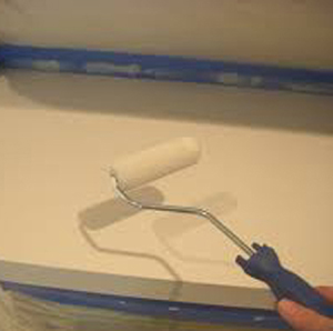 painted tile countertops, concrete countertops, countertops, diy, kitchen backsplash, kitchen design, painting