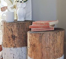 dip dye stump table, painted furniture, repurposing upcycling