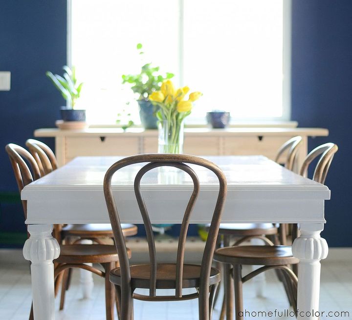 dining room table makeover, painted furniture