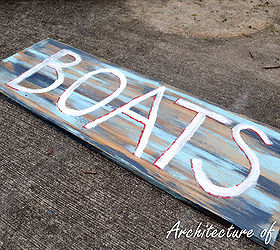 how to make a shabby chic boat sign just a board and craft paint needed and a, crafts, home decor, shabby chic, The completed project