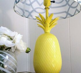 horchow inspired lamp makeover, home decor, painting, Yellow suits her so well