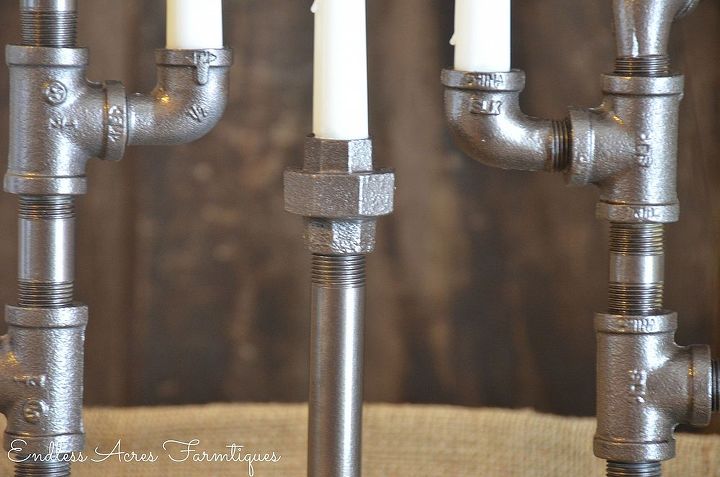 pipe fitting candle holders tutorial, home decor, repurposing upcycling