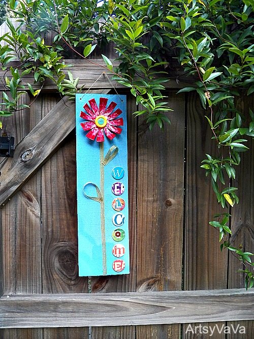 welcome sign using a fence picket, crafts, repurposing upcycling