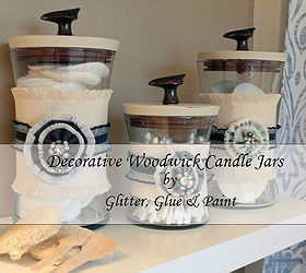 decorative bathroom storage, bathroom ideas, storage ideas, An easy way to decorate with Woodwick Candle Jars