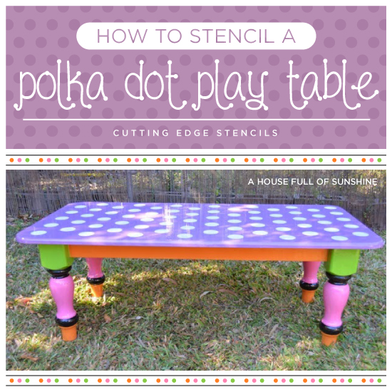 how to stencil a polka dot play table, bedroom ideas, crafts, painted furniture