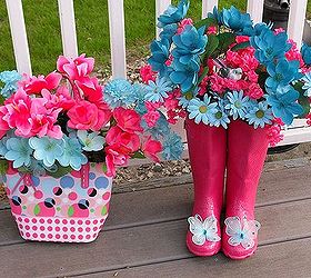 repurposing purses boots and crocs into fun decor, flowers, gardening, repurposing upcycling, Hang the BaggKnocker on the door and park the Boots