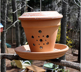 diy bird feeder from a flower pot, crafts, flowers, gardening, repurposing upcycling, Easy and oh so cute spring project