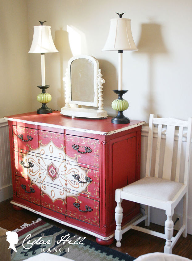 clean simple lines make for a calm retreat, bedroom ideas, chalk paint, home decor, painting, repurposing upcycling, Hand painted chest adds a pop of color