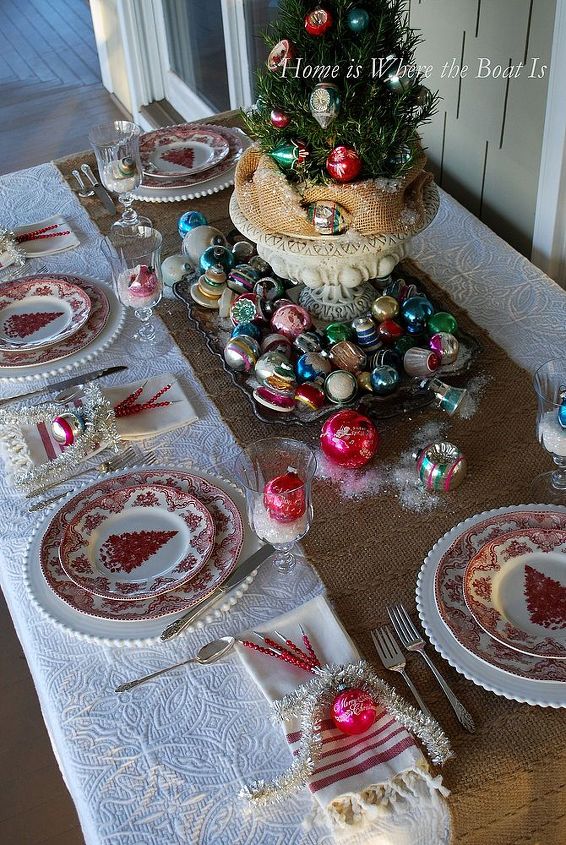 tree trimming table, christmas decorations, seasonal holiday decor