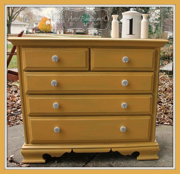 simple and elegant yellow dresser makeover paintedfurniture, painted furniture, can you believe the difference between the before I love how it turned out