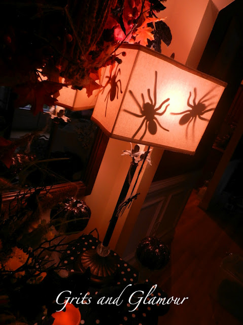 peek a boo spider lamp for halloween, crafts, halloween decorations, lighting, seasonal holiday decor, The boys couldn t wait for it to get dark so they could turn the lamp on