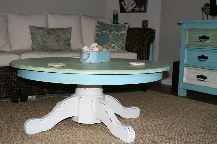 pedestal coffee table, painted furniture, Love this piece