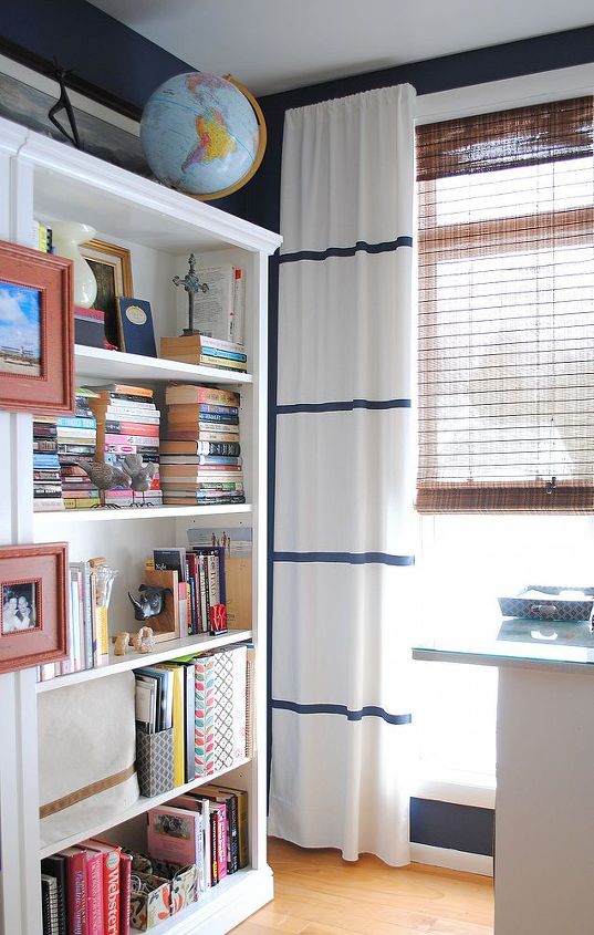 how to hem no sew and add stripes to curtains using paint, crafts, painting, window treatments, windows