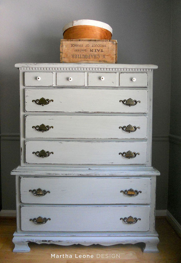 the two hour piece, chalk paint, painted furniture, Full shot with original hardware