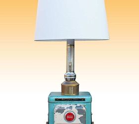 repurposed vintage sears electric fence charger box lamp, repurposing upcycling