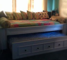 day bed and trundle, painted furniture, repurposing upcycling, woodworking projects, Day bed with Trundle