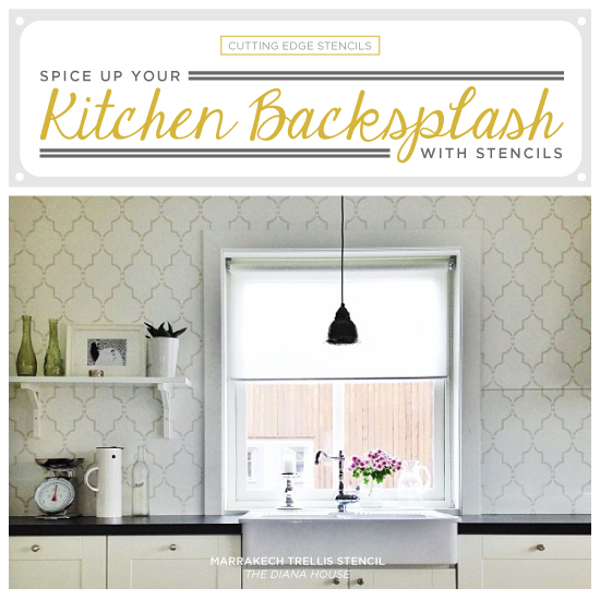 spice up your kitchen backsplash with a stencil, kitchen backsplash, kitchen design, painting, wall decor