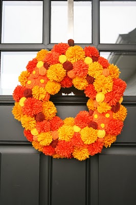 diy project of the week here are 51 creative ideas to inspire you to make the, crafts, doors, home decor, seasonal holiday decor, wreaths, Pom Pom Wreath