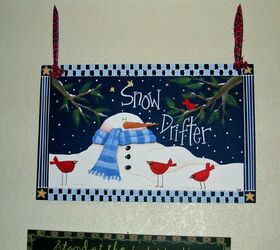 christmas decorating ideas to share by granart, christmas decorations, seasonal holiday decor, Snow Drifter by GranArt This is painted on a wood draw insert using acrylic paint then sprayed with acrylic to seal